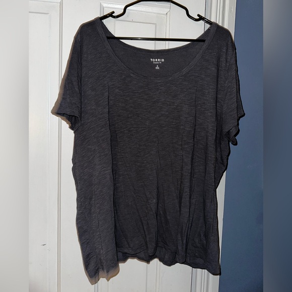 torrid Tops - Torrid Charcoal Gray Scoop Neck Classic Top
